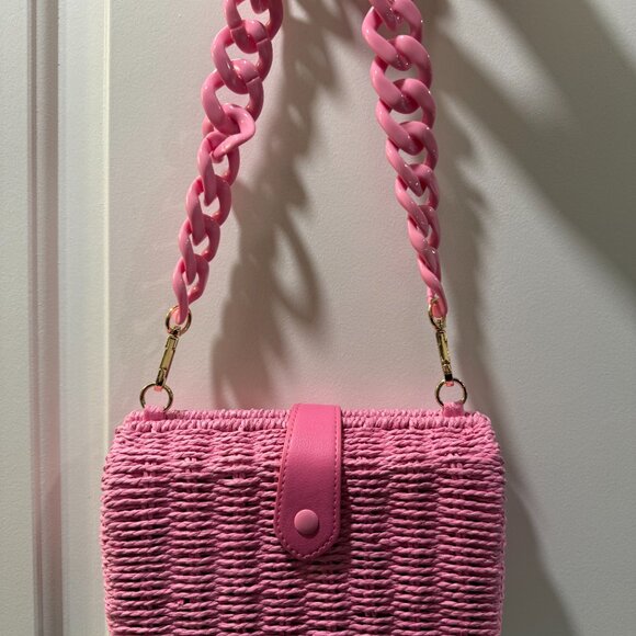 A New Day Pink Wicker Bag - Picture 3 of 5